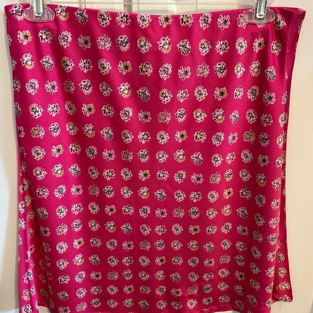 LOFT floral skirt, faux satin
